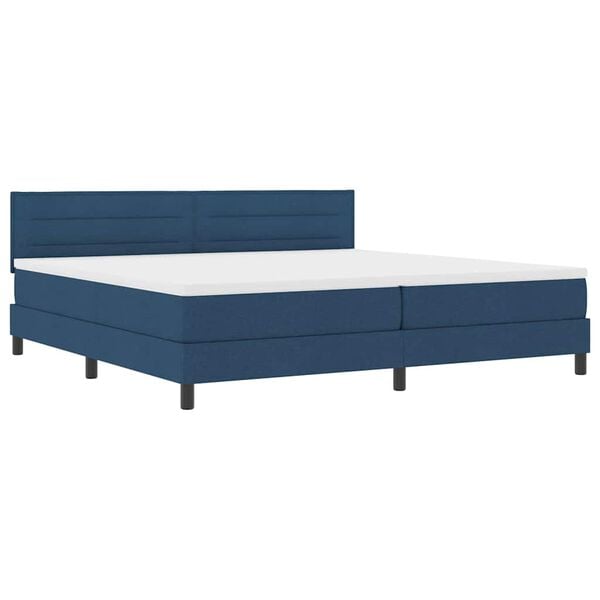 vidaXL Boxspring bed met matras met LED Blauw 200 x 200 cm Stof
