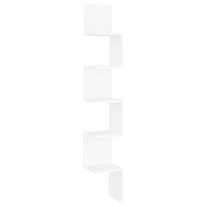 vidaXL Hoekwandschap 20x20x127,5 cm bewerkt hout wit