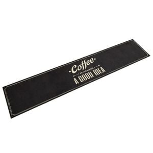 vidaXL Keukenmat wasbaar koffietekst 60x300 cm fluweel
