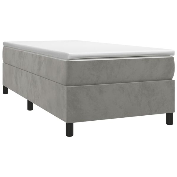 vidaXL Boxspring bed 90x190 cm fluweel lichtgrijs