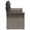 vidaXL Tuinbank met kussen Grijs 141 x 62 x 69cm poly rattan