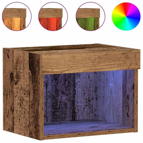 vidaXL Tv-meubelset met LED 2 pcs Oudhout 40 x 30 x 30 cm Bewerkt hout