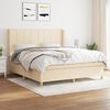 vidaXL Boxspring met matras stof cr&egrave;mekleurig 180x200 cm