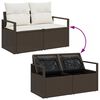 vidaXL Tuin Sofa Set met kussen met opslag 6 pcs Bruin en Crème