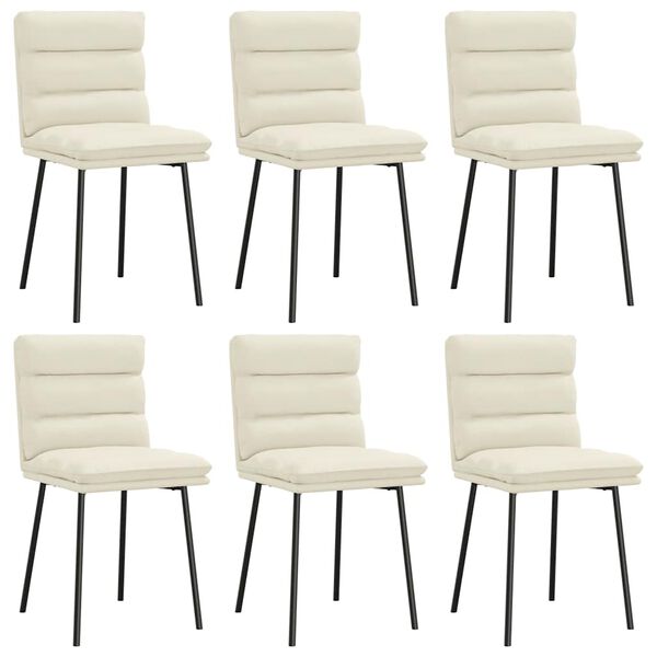 vidaXL Eetkamerstoelen 6 st fluweel crèmekleurig