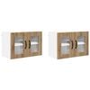 vidaXL Wandglas cabinet PORTO 2 st Artisan Eiken Bewerkt hout