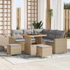 vidaXL Tuinbankenset met kussen 9 pcs Beige en Licht Grijs poly rattan