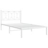 vidaXL Bedframe met hoofdbord metaal wit 107x203 cm