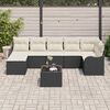 vidaXL Tuin Sofa Set met kussen 8 pcs Zwart en wit Poly riet