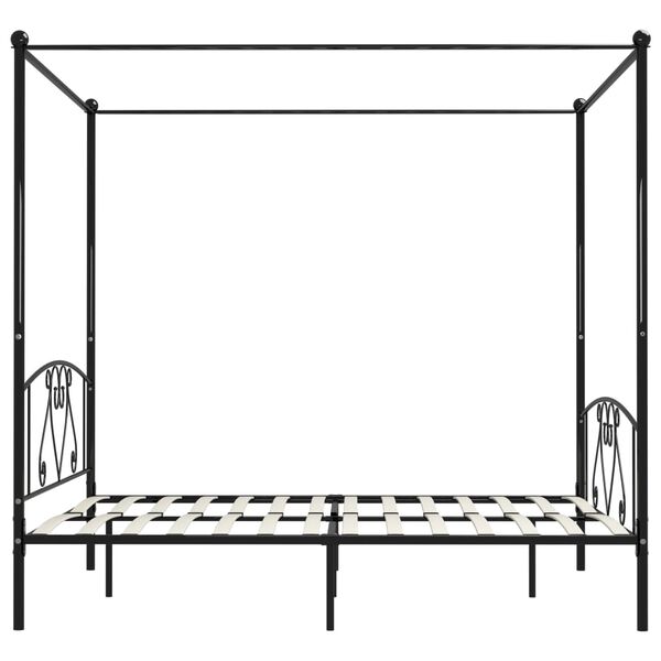 vidaXL Hemelbedframe metaal zwart 180x200 cm