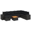 vidaXL 9-delige Loungeset met kussens poly rattan zwart