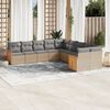 vidaXL 10-delige Loungeset met kussens poly rattan beige