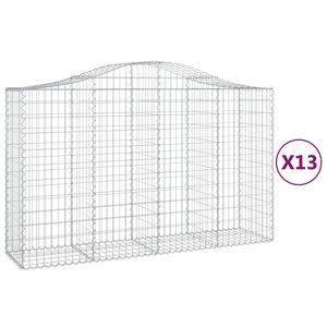 vidaXL Schanskorven 13 st gewelfd 200x50x120/140 cm ijzer