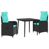 vidaXL Bank tafel set 3 pcs PE Rattan en Poeder-Coated Staal