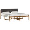 vidaXL Bedframe met gestoffeerd hoofdbord Naturel en donkergrijs