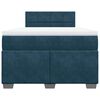 vidaXL Boxspring met matras fluweel donkerblauw 120x200 cm