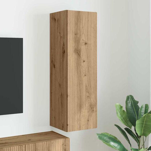 vidaXL TV Wandkast Ambachtelijk eiken 30 x 31 x 100 cm Bewerkt hout
