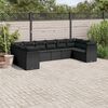 vidaXL 10-delige Loungeset met kussens poly rattan zwart