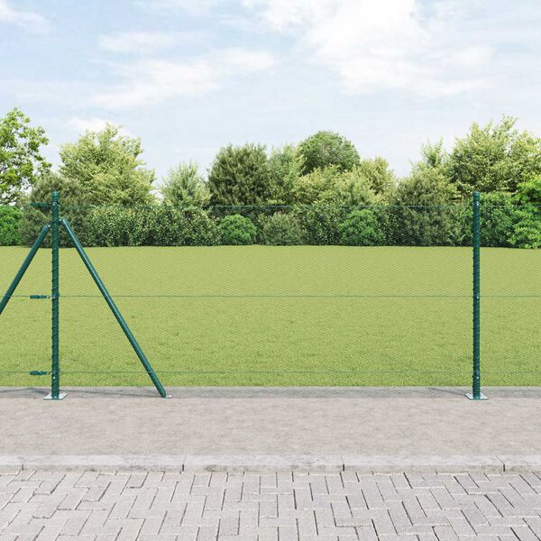 vidaXL Afrasteringspaal Groen 25 x 0,8 m (13 mm gaas) Staal en PVC