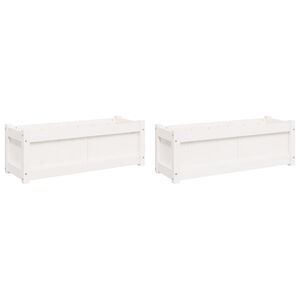 vidaXL Plantenbakken 2 st cm massief grenenhout wit