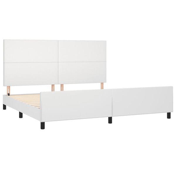 vidaXL Bedframe met hoofdbord kunstleer wit 200x200 cm