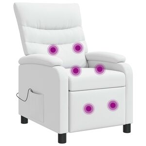 vidaXL Massage Recliner Wit Kunstleer