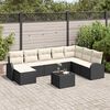 vidaXL Tuin Sofa Set met kussen 9 pcs Zwart Poly riet