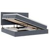 vidaXL Opbergbed met LED met matras Donkergrijs 200 x 200 cm Fluweel