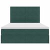 vidaXL Opbergbed met LED met matras Donkergroen 140 x 200 cm Fluweel