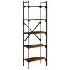vidaXL Boekenkast 5-laags 56x31,5x174 cm bewerkt hout gerookt eiken