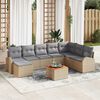 vidaXL Tuin Sofa Set met kussen 9 pcs Beige Poly riet