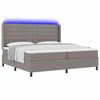vidaXL LED Box Spring Bed met matras Taupe 200 x 200 cm Stof
