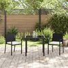 vidaXL Tuin eettafelset 3 pcs Zwart Gepoedercoat staal
