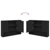 vidaXL Badkamermeubelset met lade 5 pcs Zwart Geperst Hout en Metaal