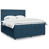 vidaXL Boxspring met matras fluweel donkerblauw 200x200 cm