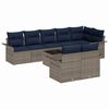 vidaXL Tuin Sofa Set met opslag 9 pcs Grijs poly rattan