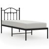 vidaXL Bedframe met hoofdbord metaal zwart 75x190 cm