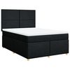 vidaXL Boxspring met matras stof zwart 140x190 cm