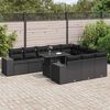 vidaXL 11-delige Loungeset met kussens poly rattan zwart