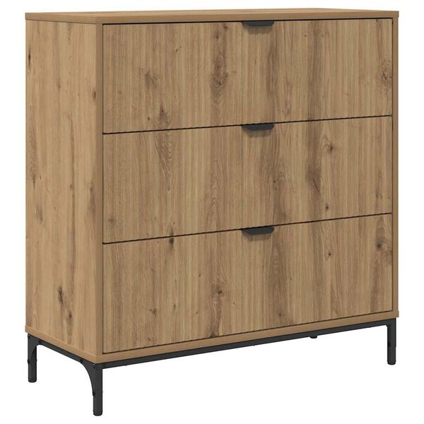 vidaXL Dressoir met lade Artisan Eiken 79,5 x 33 x 82 cm Bewerkt hout