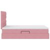 vidaXL Opslag bed met matras met matras Roze 120 x 200 cm Fluweel