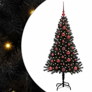 vidaXL Kerstboom met 150 LED met standaard Zwart 120 cm PVC