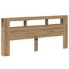 vidaXL Hoofdeinde met LED 220x18,5x103,5 cm hout artisanaal eikenkleur