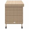 vidaXL Tuinbox met wielen 110x55x73 cm poly rattan gemengd beige