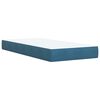 vidaXL Boxspring met matras fluweel donkerblauw 100x200 cm