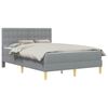 vidaXL Bedframe met matras met hoofdeinde Lichtgrijs 160 x 200 cm Stof