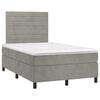 vidaXL Boxspring met matras fluweel lichtgrijs 120x190 cm