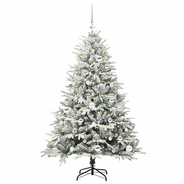 vidaXL Artificial Pre-lit Kerstboom met Ballenset Groen 150 cm