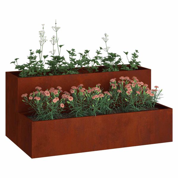 vidaXL Tuin Bloempot Roestig 100 x 60 x 45 cm Cortenstaal