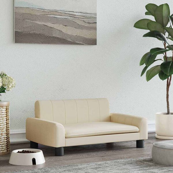 vidaXL Hondenmand 70x45x30 cm stof cr&egrave;mekleurig